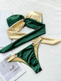 Contrasting O-Ring Tie-Side Bikini Set