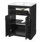Bathroom Vanity With Integrated Sink, 2 Door Cabinet With Tip Out Drawer, Rectangular Design