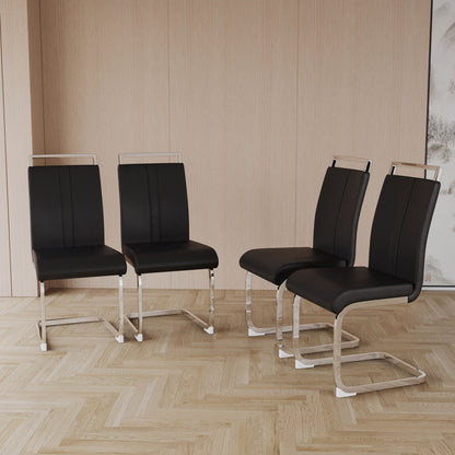 Modern Dining Chairs With Padded Seat, High Back