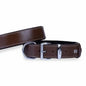 Doggie Soft Texture Leather Dog Collar Brown 4x57-65cm