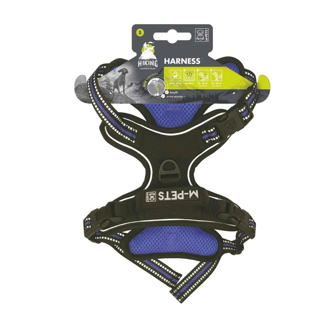 M-Pets Hiking Reflective Soft Dog Harness Blue XL