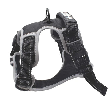 M-Pets Hiking Reflective Soft Dog Harness Black Large