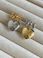 Modern versatile sweet and cool heart bow earrings