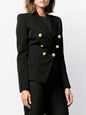 Women's Short Double-Breasted Blazer - Long Sleeve - Multiple Colors