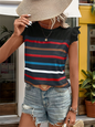 Striped Sleeveless Tank Top Polyester Women's Casual Blouse