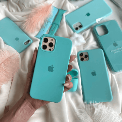 iPhone Silicone Case (Ice Sea Blue)