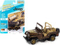 Jeep CJ-5 Mocha Brown Metallic with Golden Eagle Graphics "Classic Gold Collection" Series Limited Edition to 7418 pieces Worldwide 1/64 Diecast Model Car by Johnny Lightning  free shipping USA