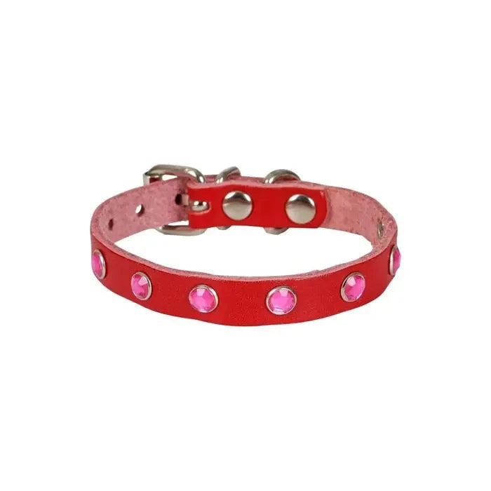 Cattie Studded Leather Cat Collar for Small Pets 1x16-20cm