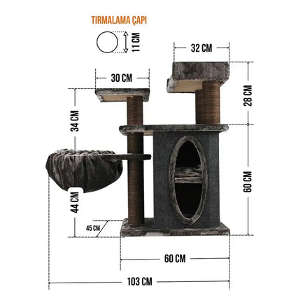 Lotus Pet Design Alanya Brown Cat Scratching Post 1 Unit
