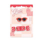 M-Pets Glam Bow and Glasses Pet Hair Clips Set in Red