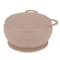 Oioi Silicone Suction Bowl with Lid in Bubble Beige