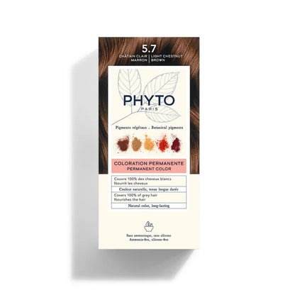 Phyto Color Kit 5.7 Light Chestnut Copper Permanent Hair Dye