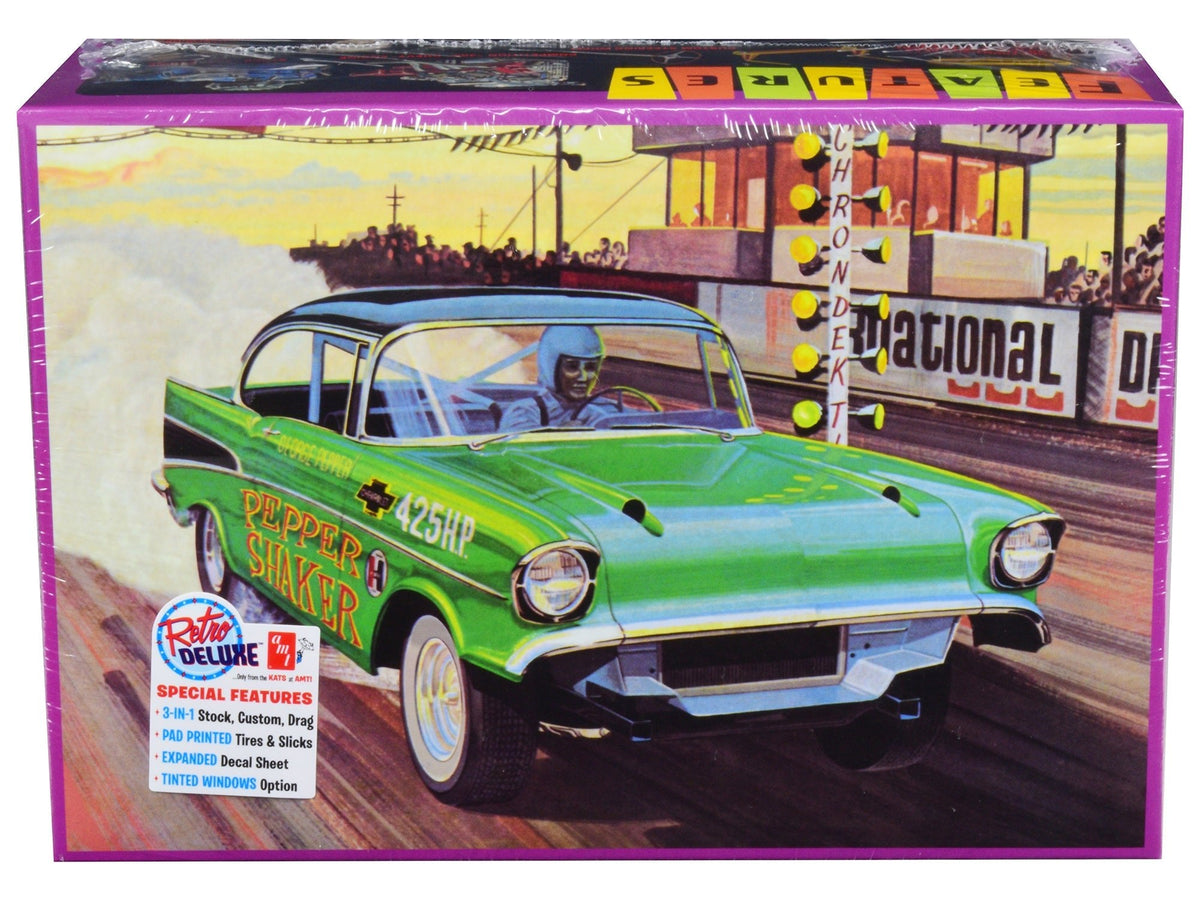 Skill 2 Model Kit 1957 Chevrolet Bel Air "Pepper Shaker" 3 in 1 Kit 1/25 Scale Model by AMT  free shipping USA