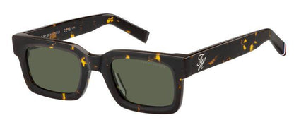 Tommy Hilfiger Men's Rectangular Sunglasses Brown Tortoise 49mm